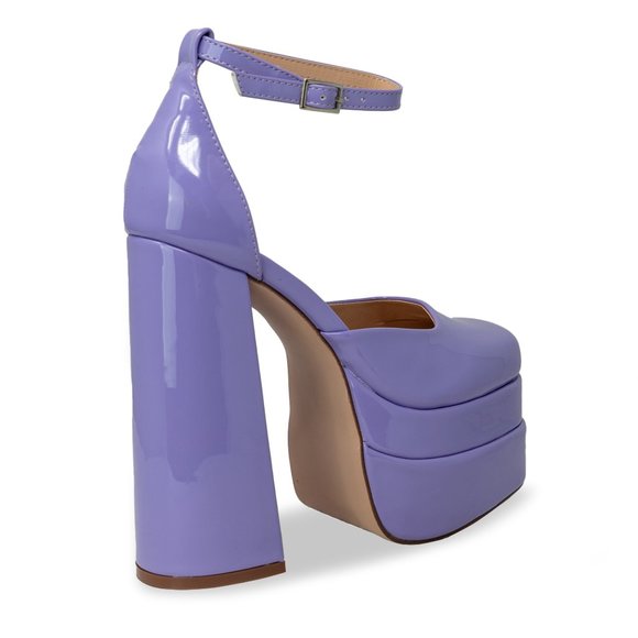 Platform Chunky Heels for Women, with Block Heel and Ankle Strap Design - Picture 3 of 4